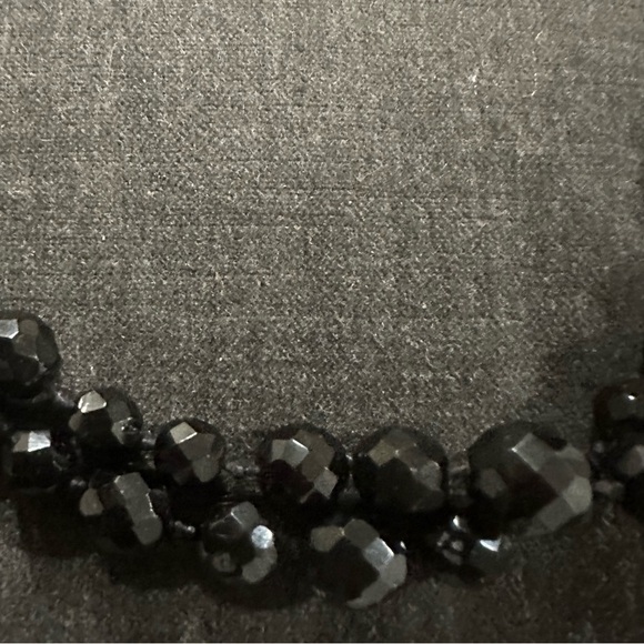 Vintage Jet Black Glass Multi Strand Bead Necklace - Picture 6 of 8